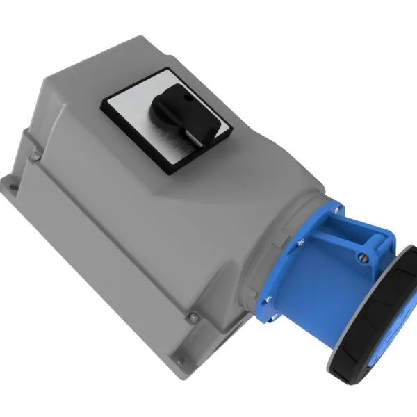 Bemis 3/125A. 90° Eğik Pako Şalterli Duvar Prizi IP65 BC1-6403-7550