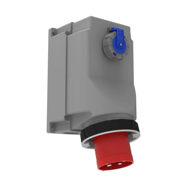 Bemis 4/125A. 90° Eğik 1/16A. Mak. Prizli Duvar Fişi IP67 BC1-6504-7238