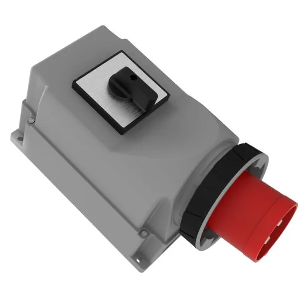 Bemis 5/125A. 90° Eğik Pako Şalterli Duvar Fişi IP65 BC1-6505-7240