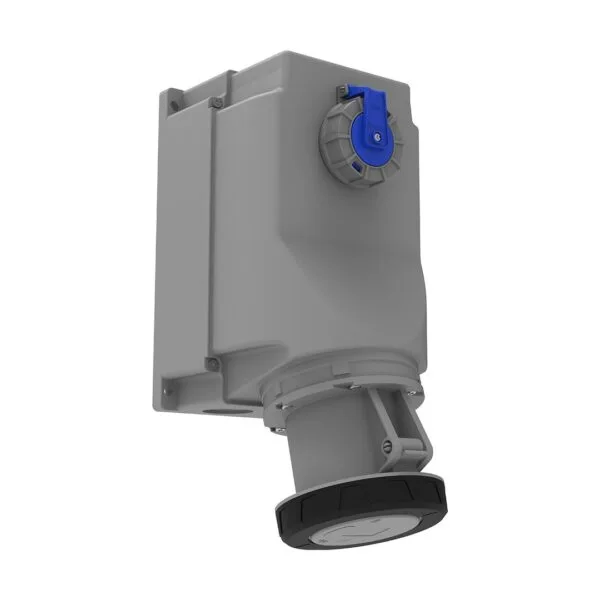 Bemis 5/160A. 90° Eğik 1/16A. Mak. Prizli Duvar Prizi IP67