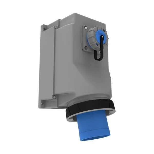 Bemis 3/125A. 90° Eğik 1/16A. Mak. Prizli Duvar Fişi IP67 BC3-6403-7238