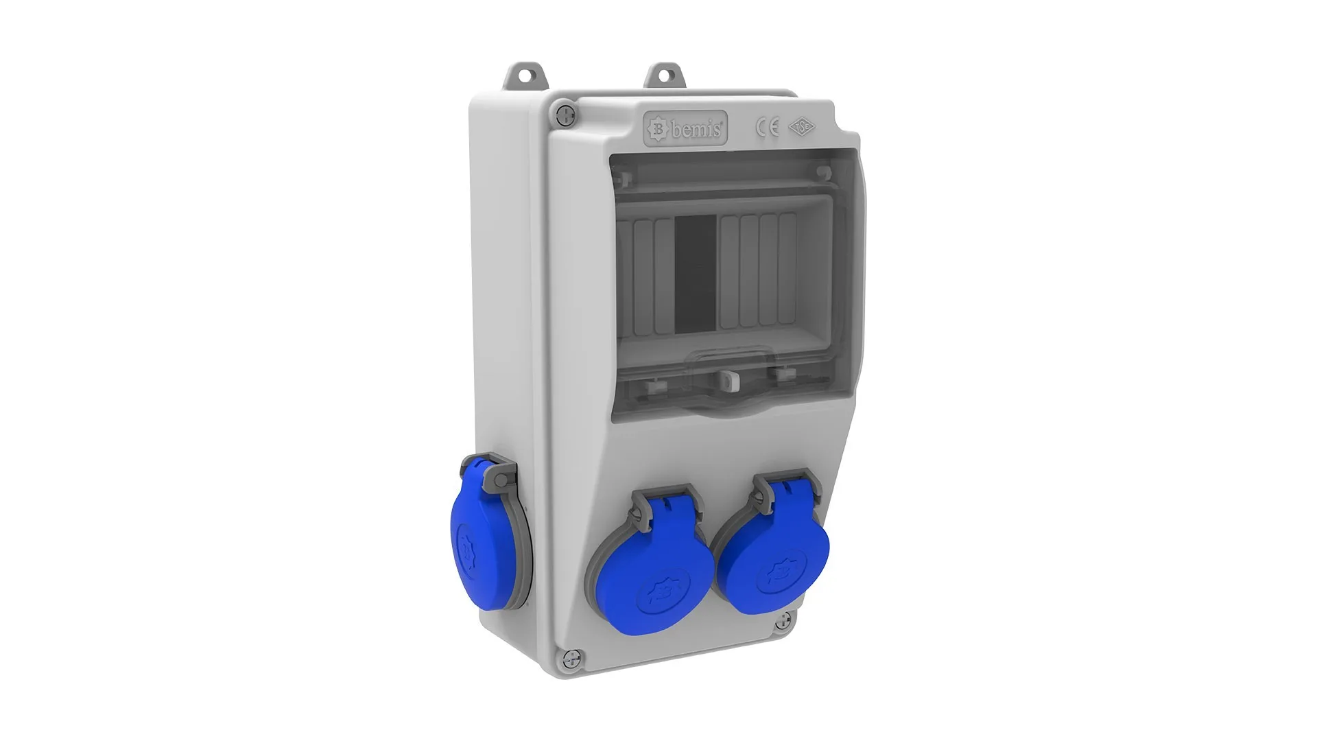 Bemis BD1-2202-2020 Bemis 1/16A. 220V. 2 Ad. Ön 1/16A. 220V. 2 Ad. Yan IP44 BD1-2202-2020