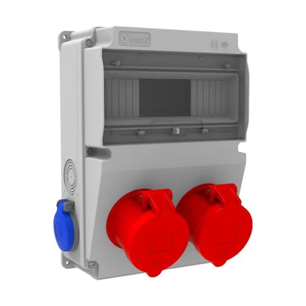 Bemis 5/32A. 380V. 1 Ad. Ön - 4/32A. 380V. 1 Ad. Ön - 1/16A. 220V. 2 Ad. Yan IP44 BD2-2134-1282