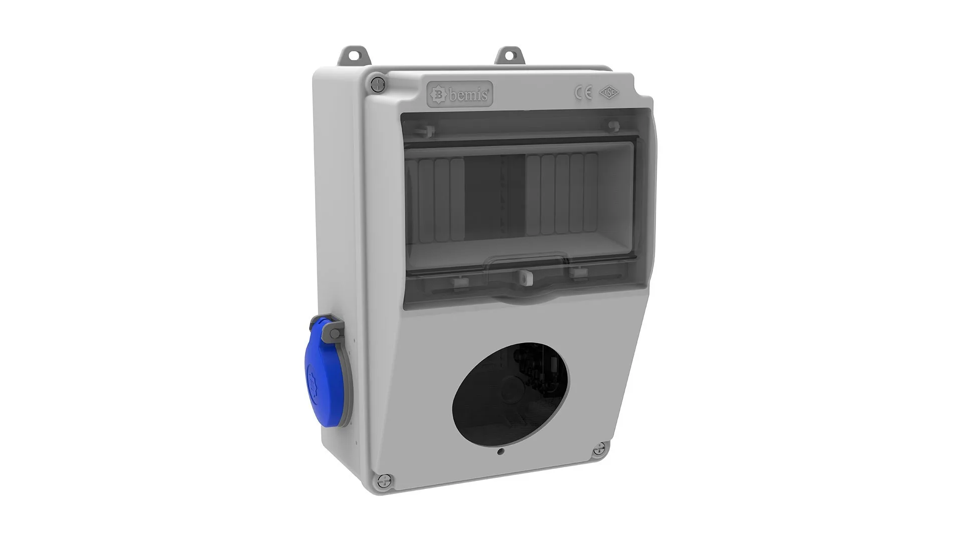 Bemis BH5-2101-2020 Bemis Ön 1 Ad. Delikli - Yan 2 Ad. 1/16A. 220V. IP44 BH5-2101-2020