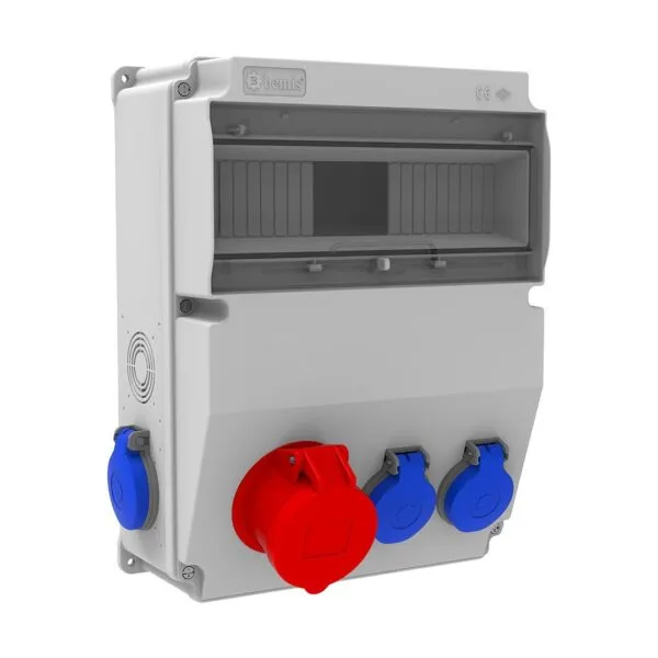 Bemis 5/16A. 380V. 1 Ad. Ön - 1/16A. 220V. 2 Ad. Ön - 1/16A. 220V. 2 Ad. Yan IP44 BH6-2118-2022