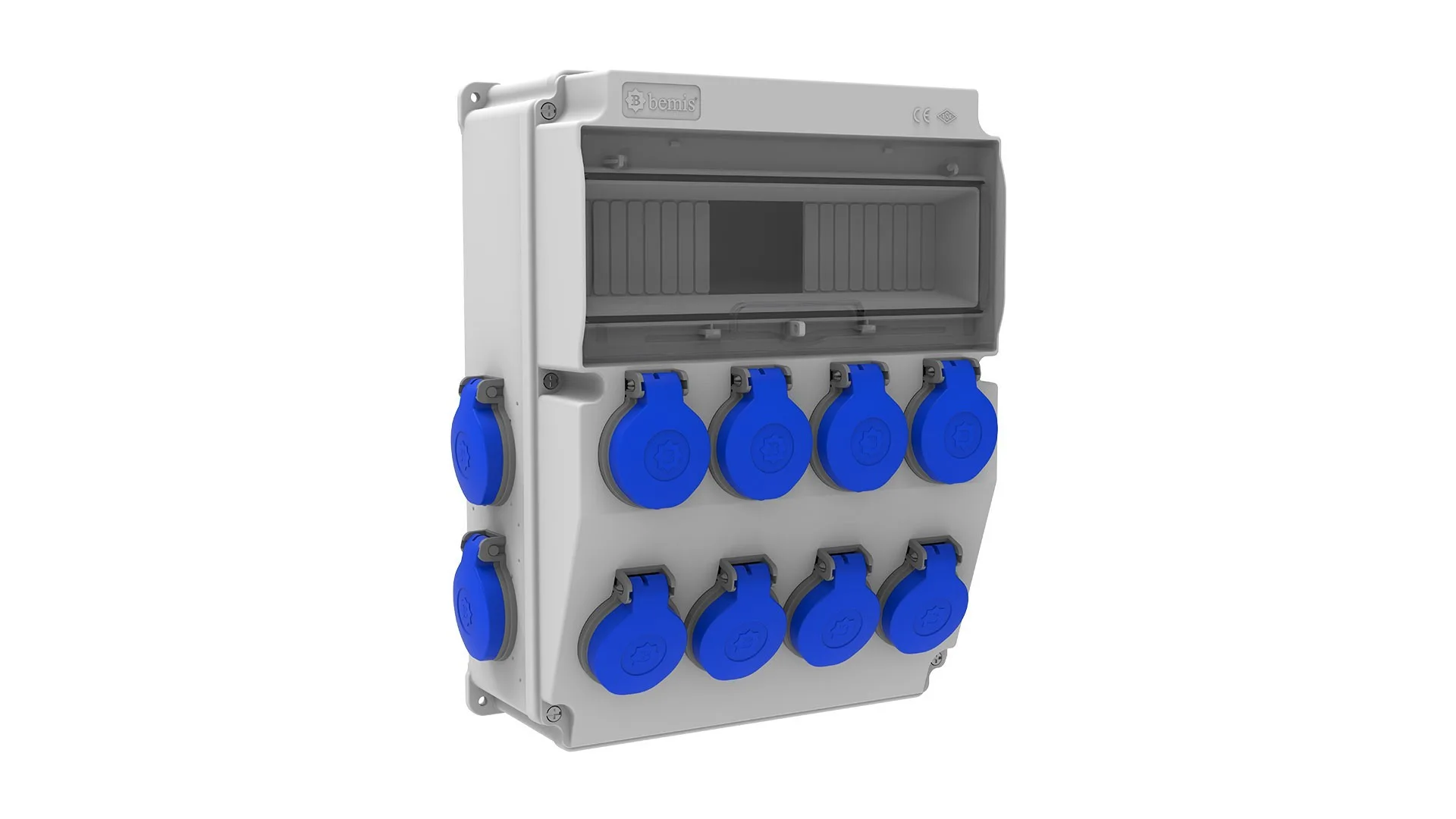 Bemis BH6-2802-4020 Bemis 1/16A. 220V. 8 Ad. P.p. Ön - 1/16A. 220V. 4 Ad. P.p. Yan IP44 BH6-2802-4020