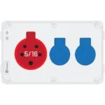 Bemis 5/16A 380V IP44 1 Adet 1/16A 220V IP44 2 Adet Prizli Kulpsuz Powerbox IP44