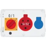 Bemis 5/32A 380V IP44 1 Adet 1/16A 220V IP44 1 Adet Prizli Termal Sigortalı Şalterli Kulpsuz Powerbox IP44