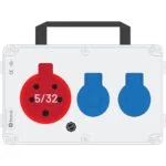 Bemis 5/32A 380V IP44 1 Adet 1/16A 220V IP44 2 Adet Prizli Termal Sigortalı Kulplu Powerbox IP44