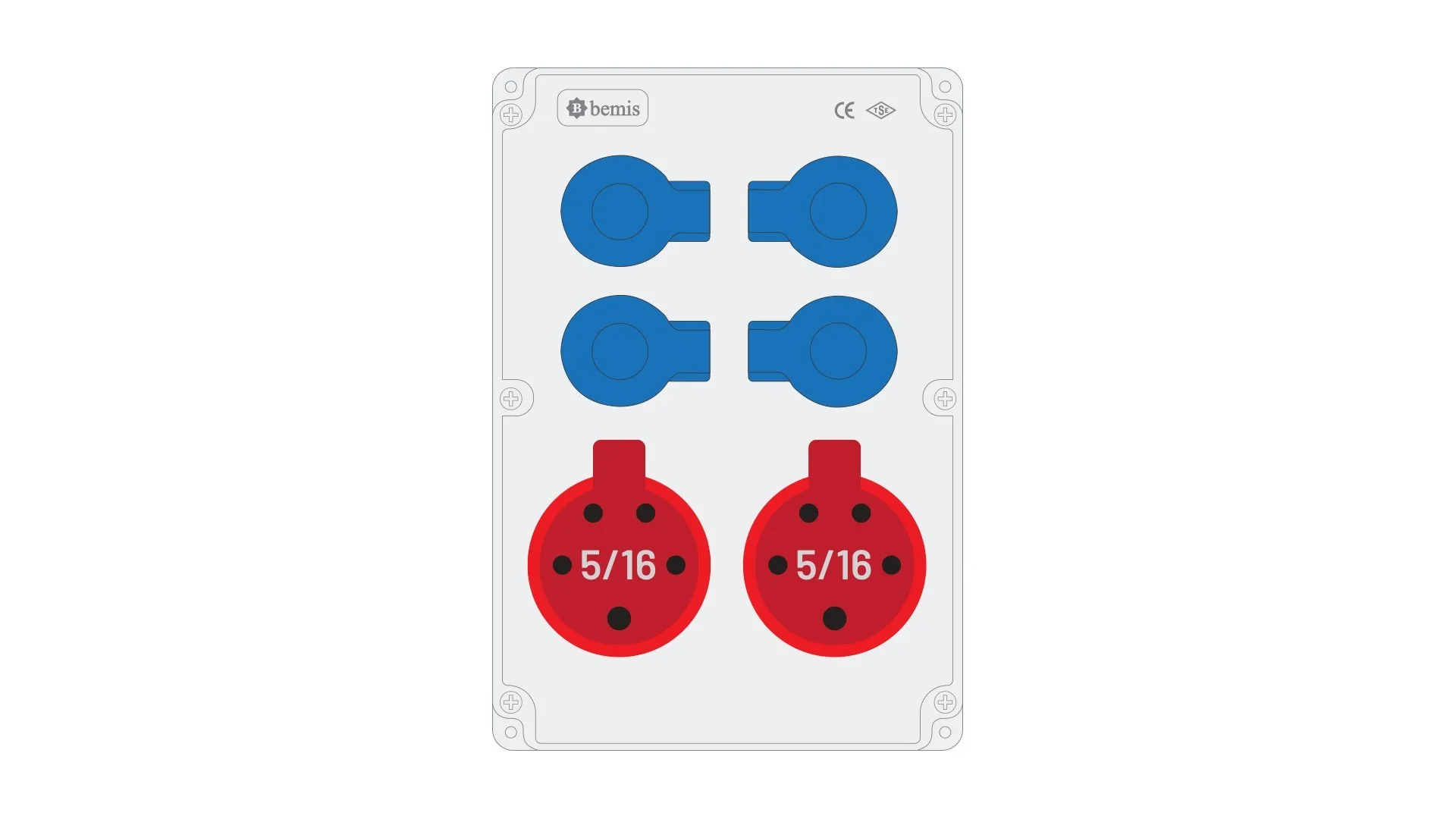 Bemis BKP-8226-4000 Bemis 5/16A 380V IP44 2 Adet 1/16A 220V IP44 4 Adet Prizli Powerbox IP44