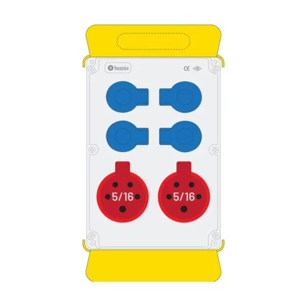 Bemis 5/16A 380V IP44 2 Adet 1/16A 220V IP44 4 Adet Prizli Destek Ayaklı Powerbox IP44