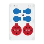 Bemis 5/32A 380V IP44 2 Adet 1/16A 220V IP44 4 Adet Prizli Termal Sigortalı Powerbox IP44