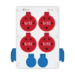 Bemis 5/32A 380V IP44 4 Adet 1/16A 220V IP44 2 Adet Ön 1/16A 220V IP44 2 Adet Yan Prizli Powerbox IP44