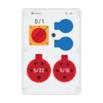 Bemis 5/32A 380V IP44 1 Adet 5/16A 380V IP44 1 Adet 1/16A 220V IP44 2 Adet Prizli Termal Sigortalı Şalterli Powerbox IP44