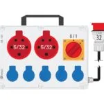 Bemis 5/32 380V IP44 2 Adet 1/16A 220V IP44 5 Adet Prizli Şalterli Kulplu 5/32A Fişli Powerbox IP44