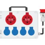 Bemis 5/16A 380V IP44 2 Adet 1/16A 220V IP44 4 Adet Prizli Kulplu 5/16A Fişli Powerbox IP44