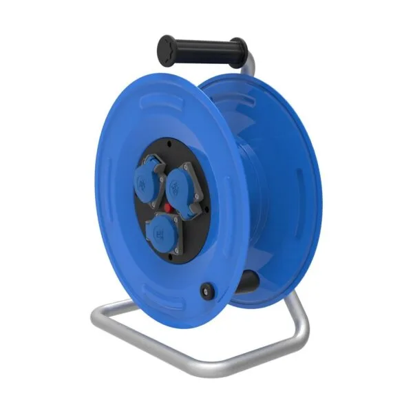 Bemis 1/16A. 220V. 3 Ad. Fransız Prizli Metal Makara 3x2,5mm TTR 50m. Kap. Termal Sigortalı IP44