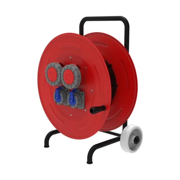 Bemis 1/16A. 220V. 2 Ad. 5/32A. 380V. 2 Ad. IP67 Prizli Metal Makara 5x2,5mm TTR 100m. Kapasiteli Arabalı IP67