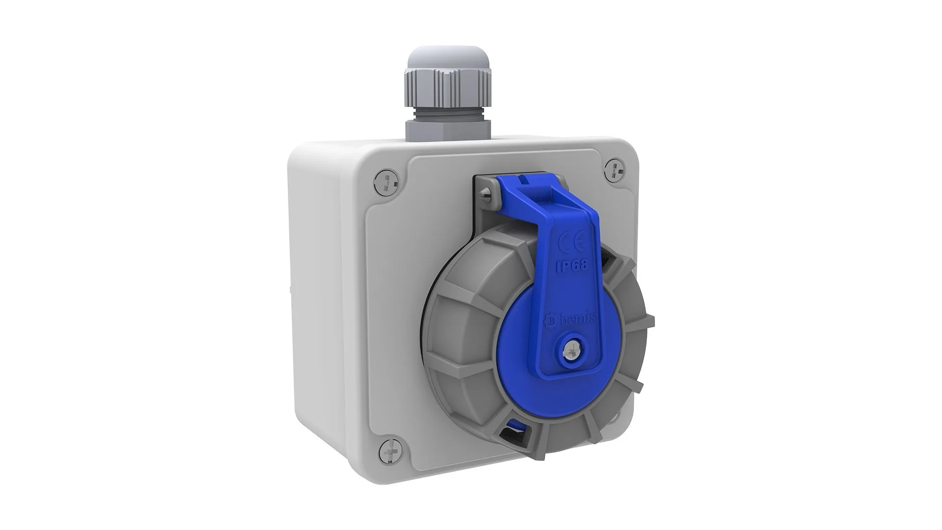 Bemis Vidalı Bağlantılı Düz Duvar Priz IP68