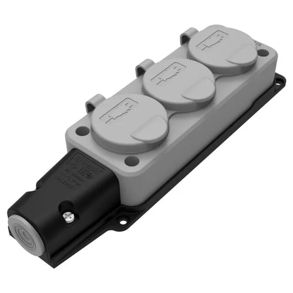 Bemis Üçlü Grup Priz (gri) IP54