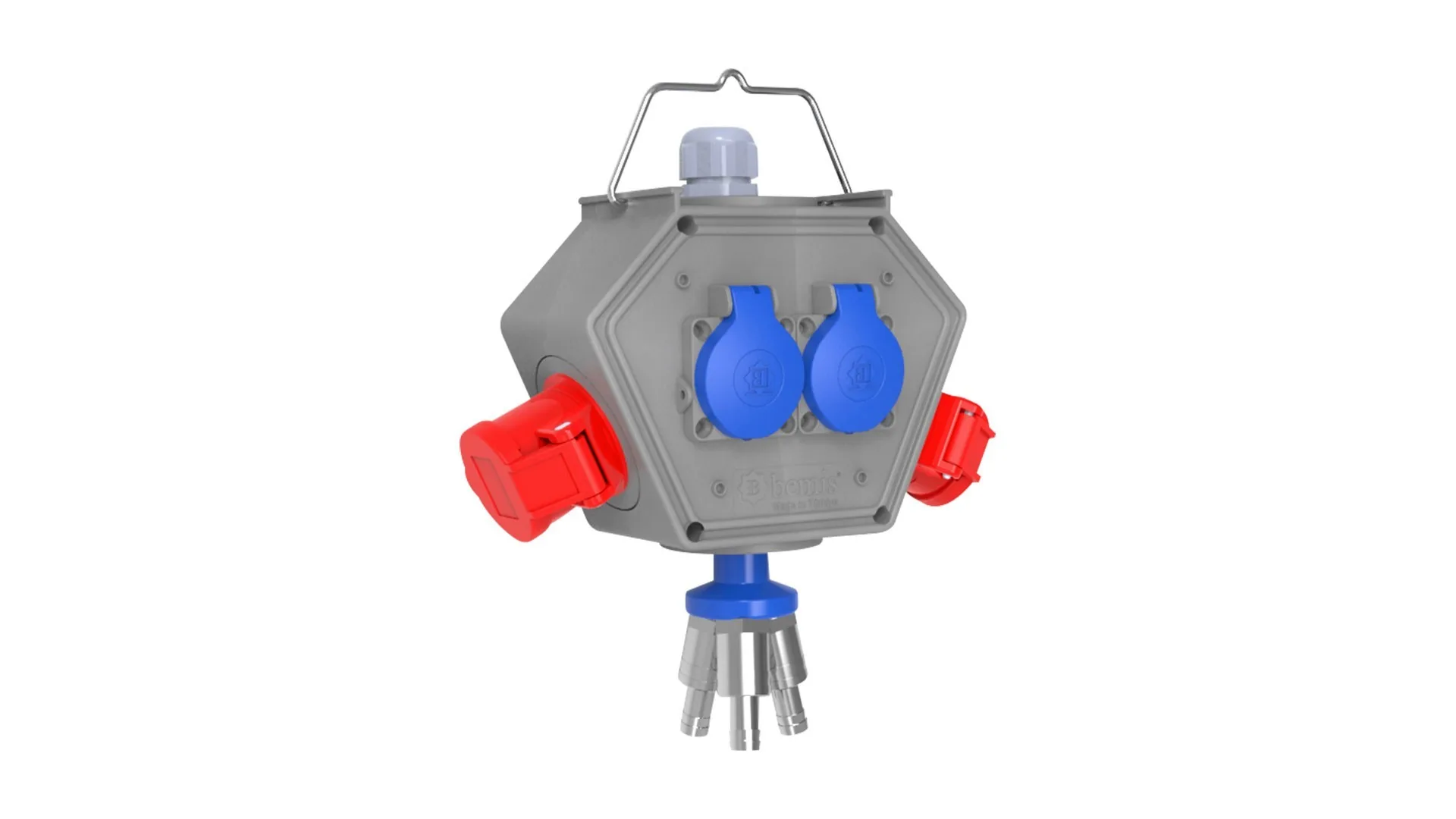 Bemis BX1-0330-2113 Bemis CEE Norm 4/16A. 2 Ad. + 1/16A. 2 Ad. 3 Hava Çıkışlı Box IP44