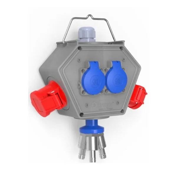 Bemis CEE Norm 5/16A. 2 Ad. + 1/16A. 2 Ad. + 3 Hava Çıkışlı Box IP44