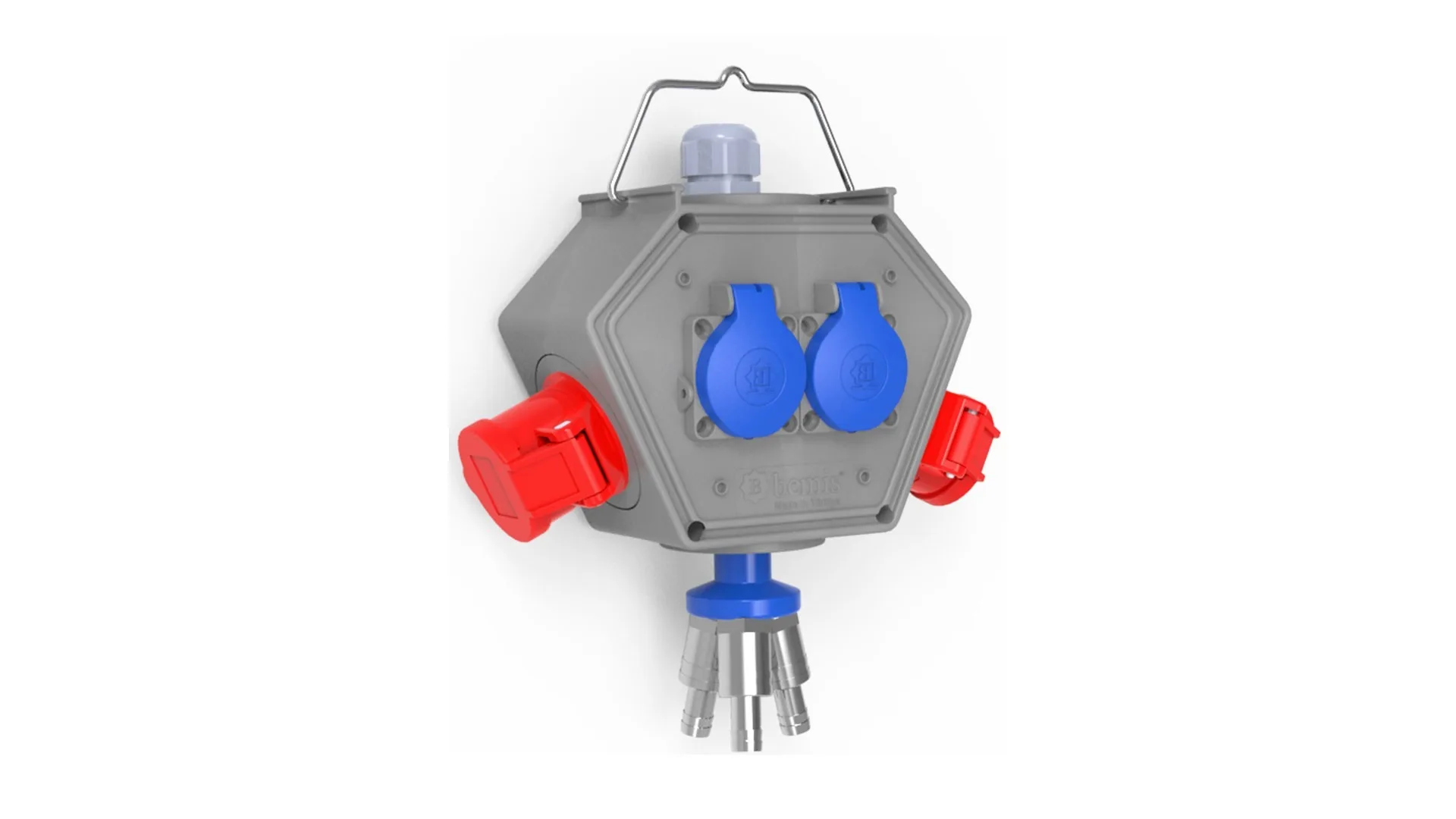 Bemis BX1-0440-2113 Bemis CEE Norm 5/16A. 2 Ad. + 1/16A. 2 Ad. + 3 Hava Çıkışlı Box IP44