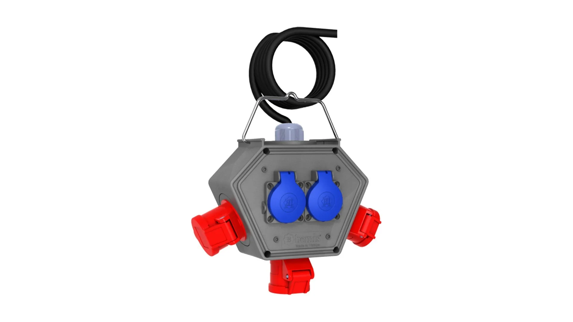 Bemis BX1K0444-2100 Bemis Cee Norm 5/16A. 3 Ad. + 1/16A. 2 Ad. + 1,5M Kablolu Box IP44