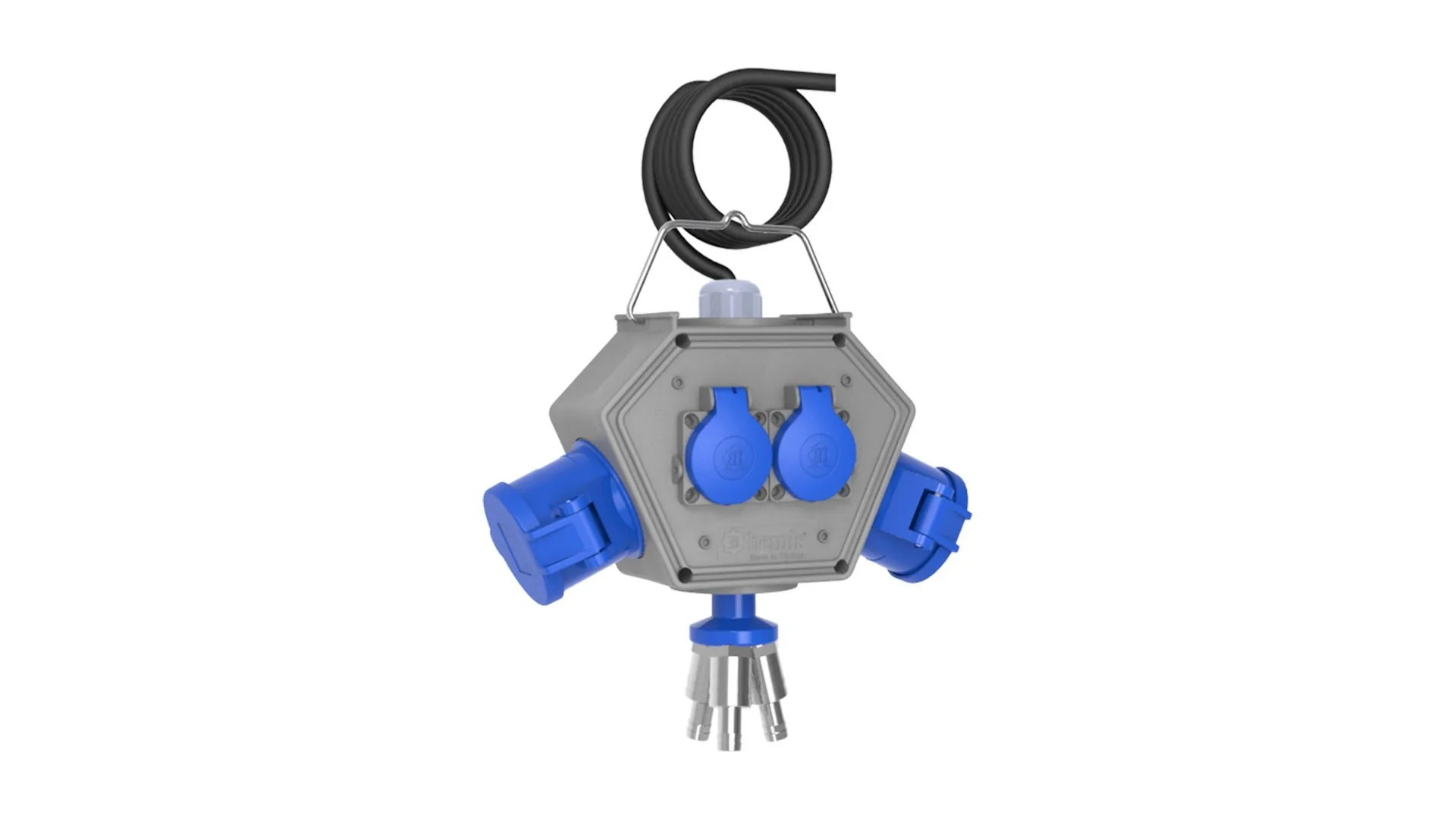 Bemis BX1K0550-2113 Bemis CEE Norm 3/32A. 2 Ad. + 1/16A. 2 Ad. + 1,5m Kab. 3 Hava Çıkışlı Box IP44