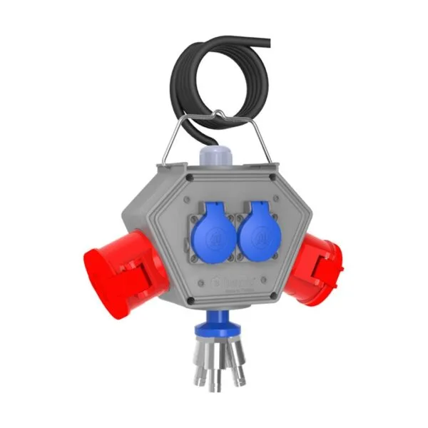 Bemis CEE Norm 4/32A. 2 Ad. + 1/16A. 2 Ad. + 1,5m Kab. 3 Hava Çıkışlı Box IP44