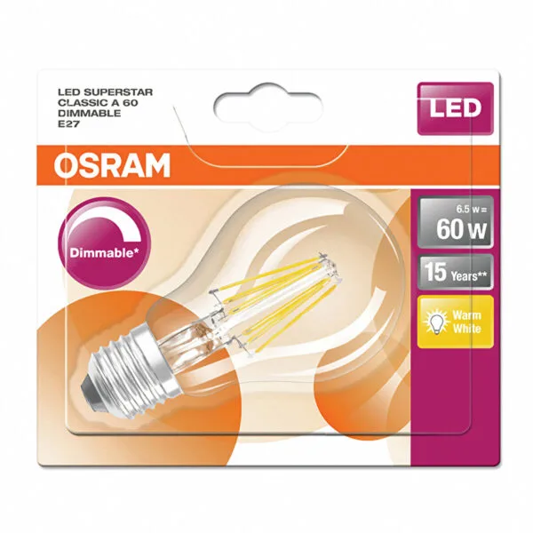 Osram Led Klasik Flaman Seffaf Ampul 6 5 W