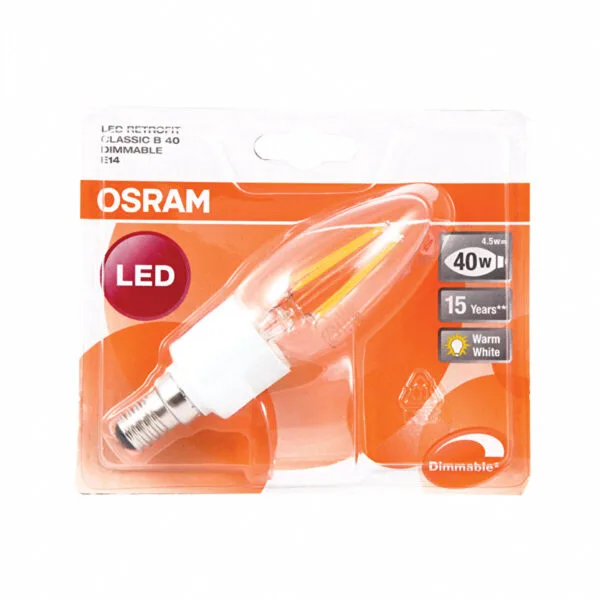 Osram Led Klasik Seffaf Dim Edilebilir Ampul B40