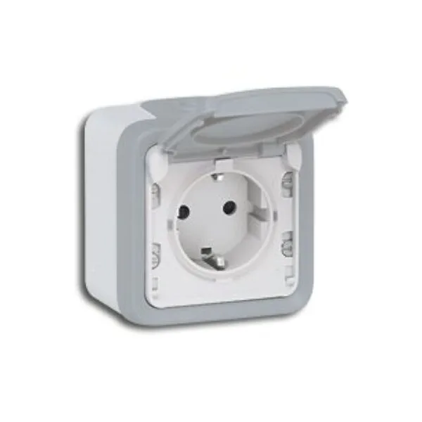 Legrand 069733L Topraklı Priz - vida bağlantılı , Gri