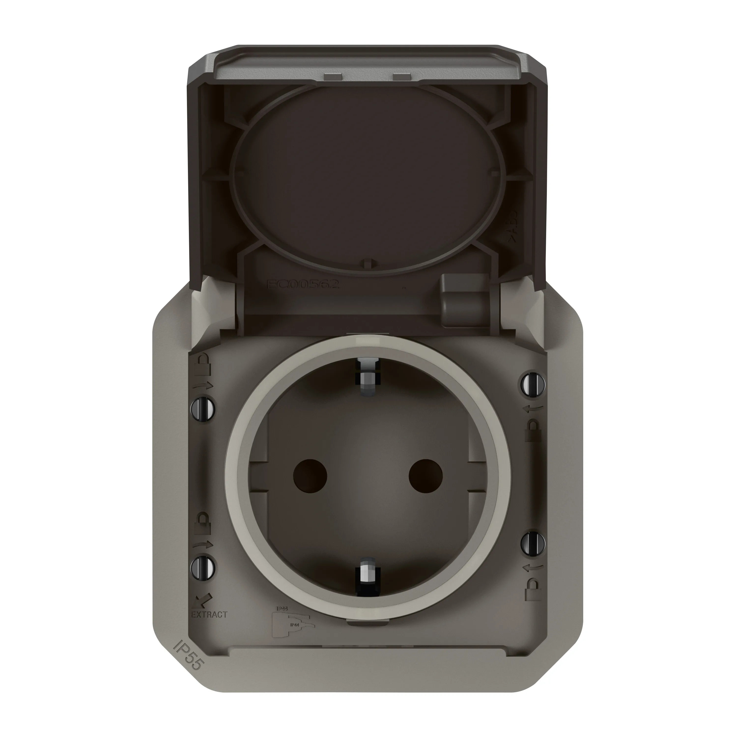 Legrand 069871L Topraklı priz - otomatik bağlantılı , Antrasit