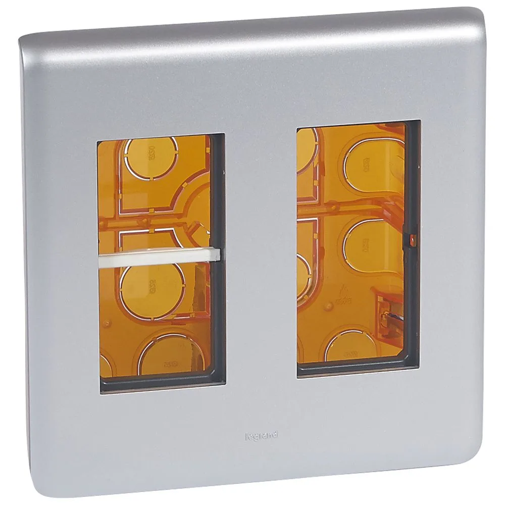 Legrand 079072L Çalışma Alanları İçin Sıva Altı Çoklu Çerçeveler,2 X 4M, Alüminyum