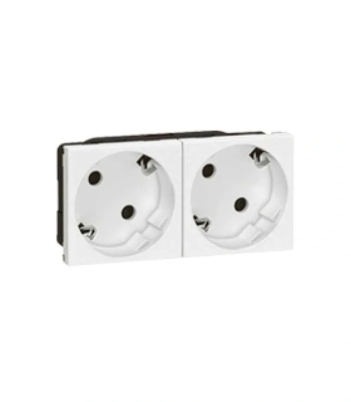 Legrand 278252L İkili Top. Priz, 45°, Otomatik, 16A, 250V~, 4M, Beyaz