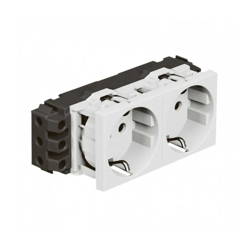 Legrand 278602L İkili Top. Priz, DLP için, Vidalı, 16A, 250V~, 4M, Beyaz