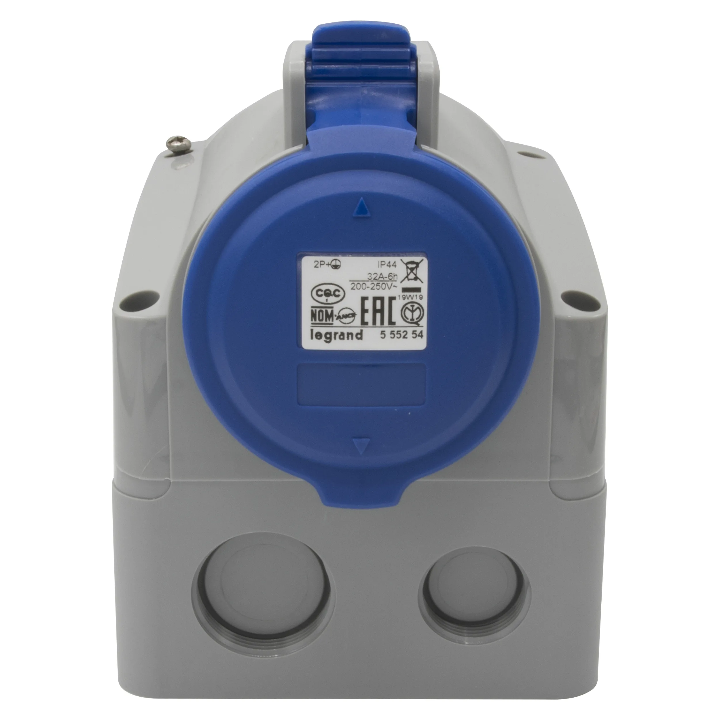 Legrand 555254 P17 Sıva üstü priz 200/250V 32A 2P+T IP44
