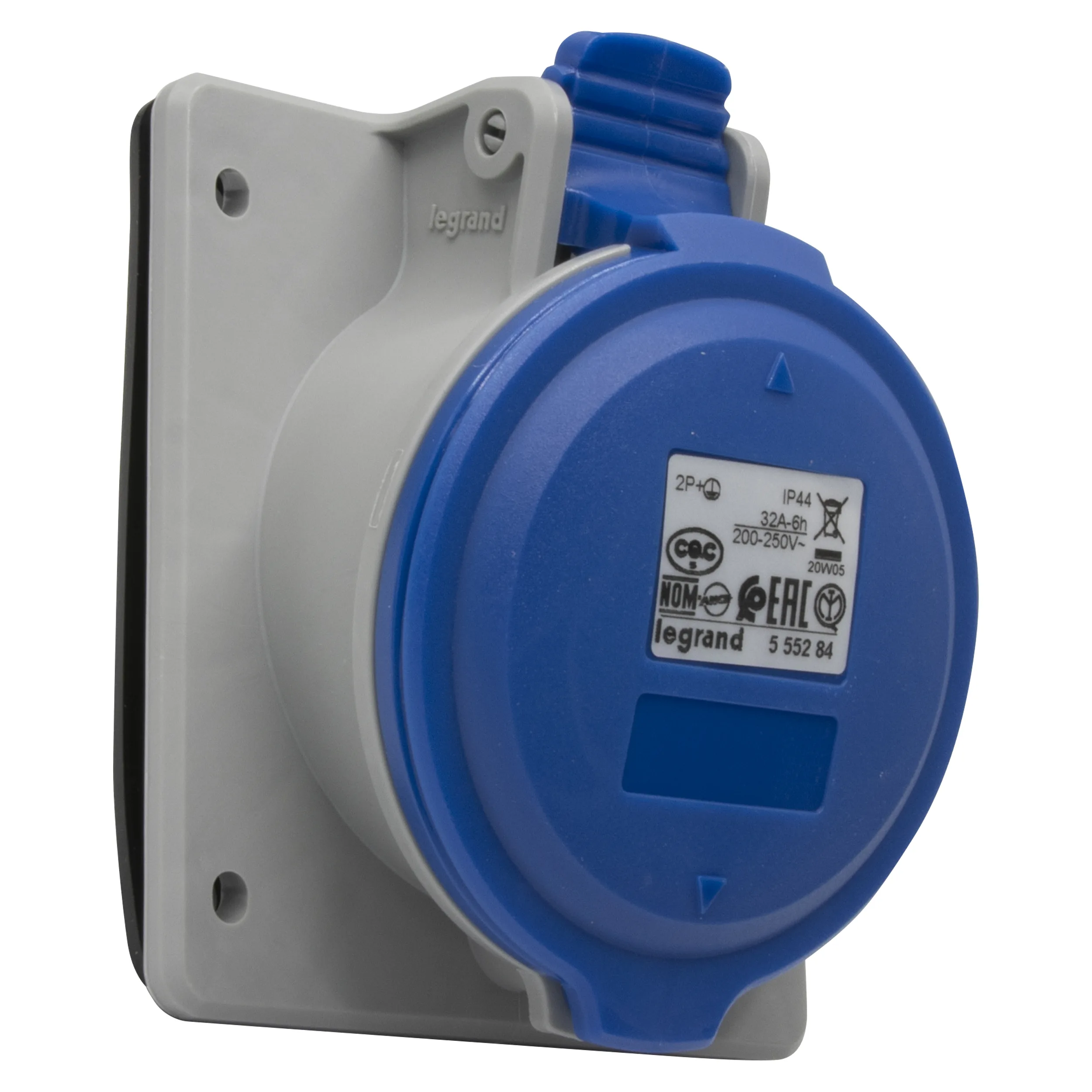 Legrand 555284 P17 Eğik Makina Priz 200/250V 32A 2P+T IP44