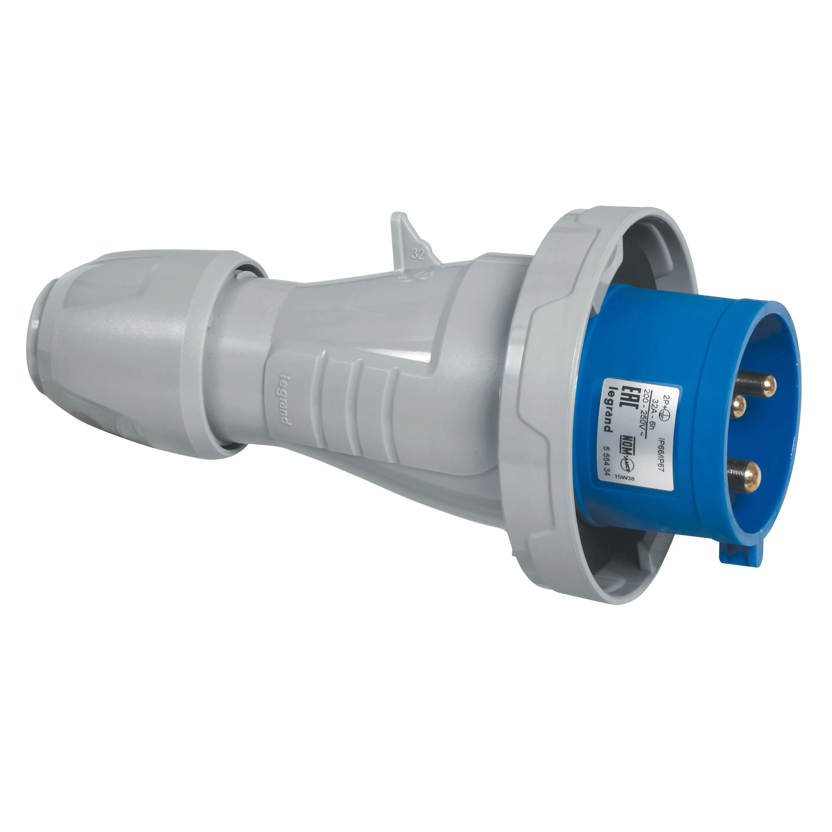 Legrand 555434 P17 Düz Fiş 200/250V 32A 2P+T IP66/67