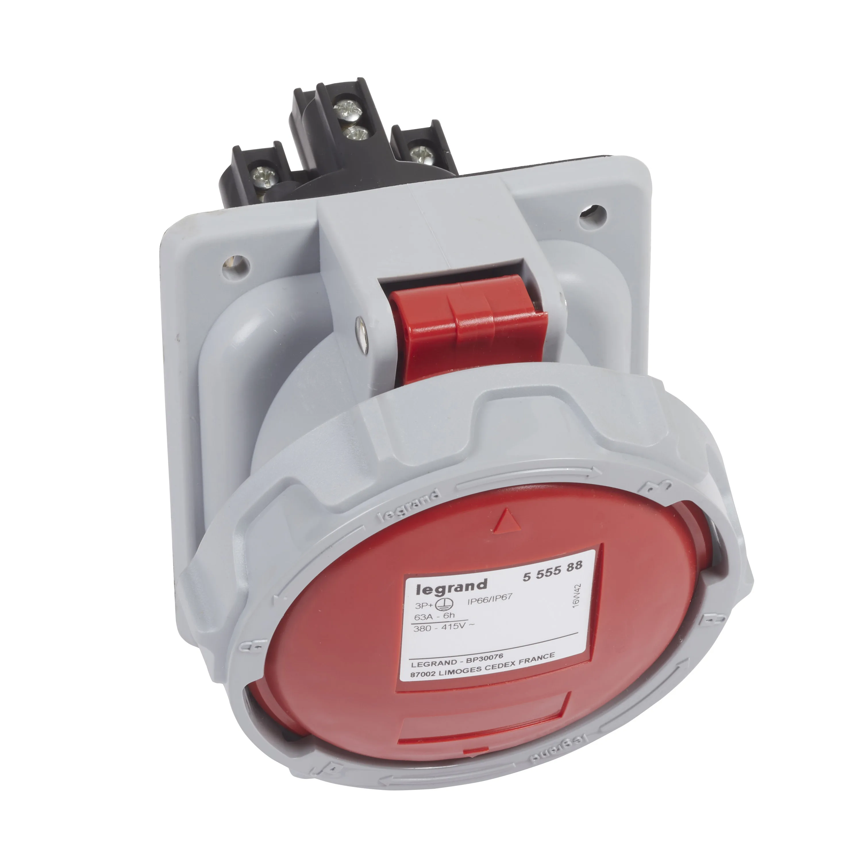 Legrand 555588 P17 Eğik Makina Prizi 63A 3P+T 415V IP67