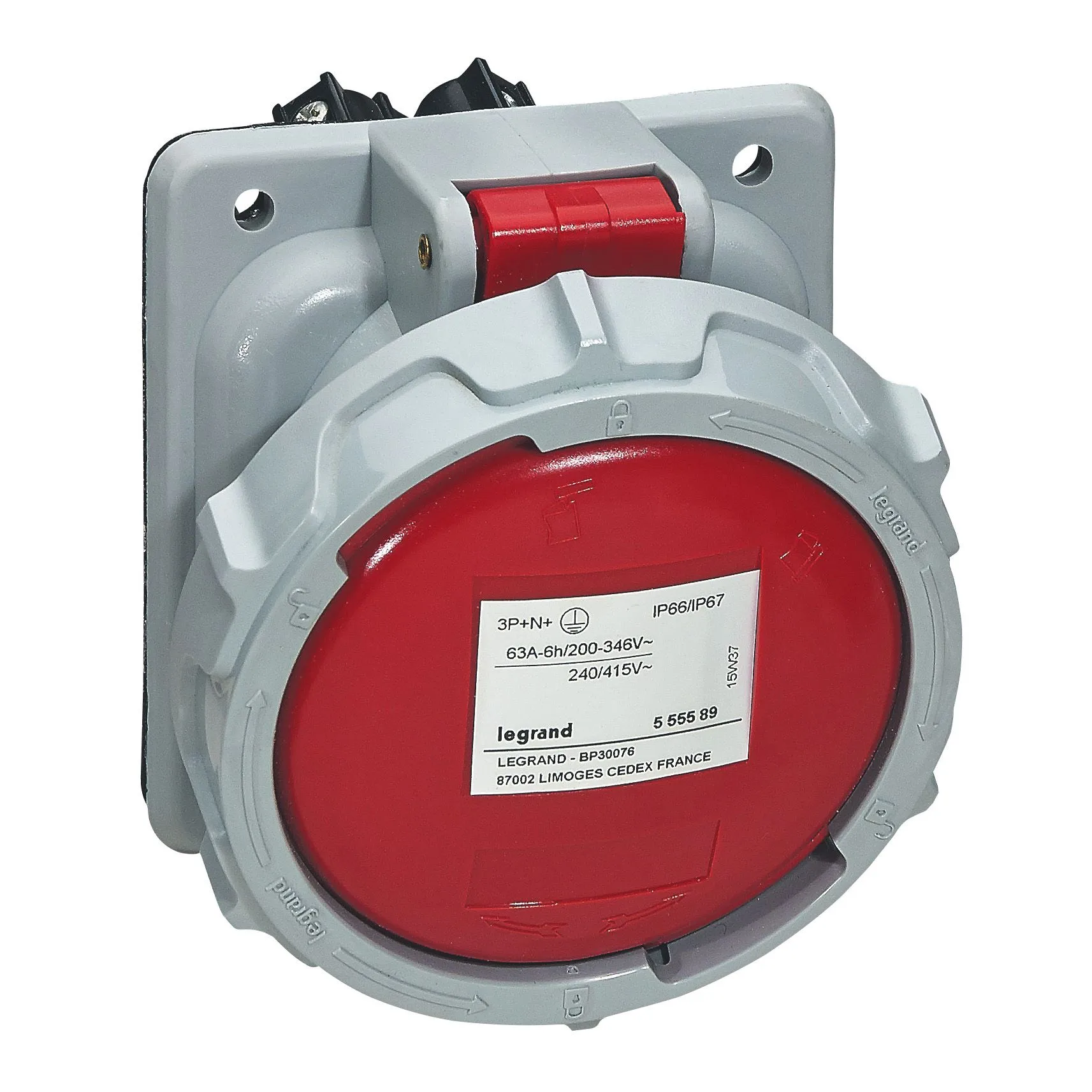 Legrand 555589 P17 Eğik Makina Prizi 63A 4P+T 415V IP67