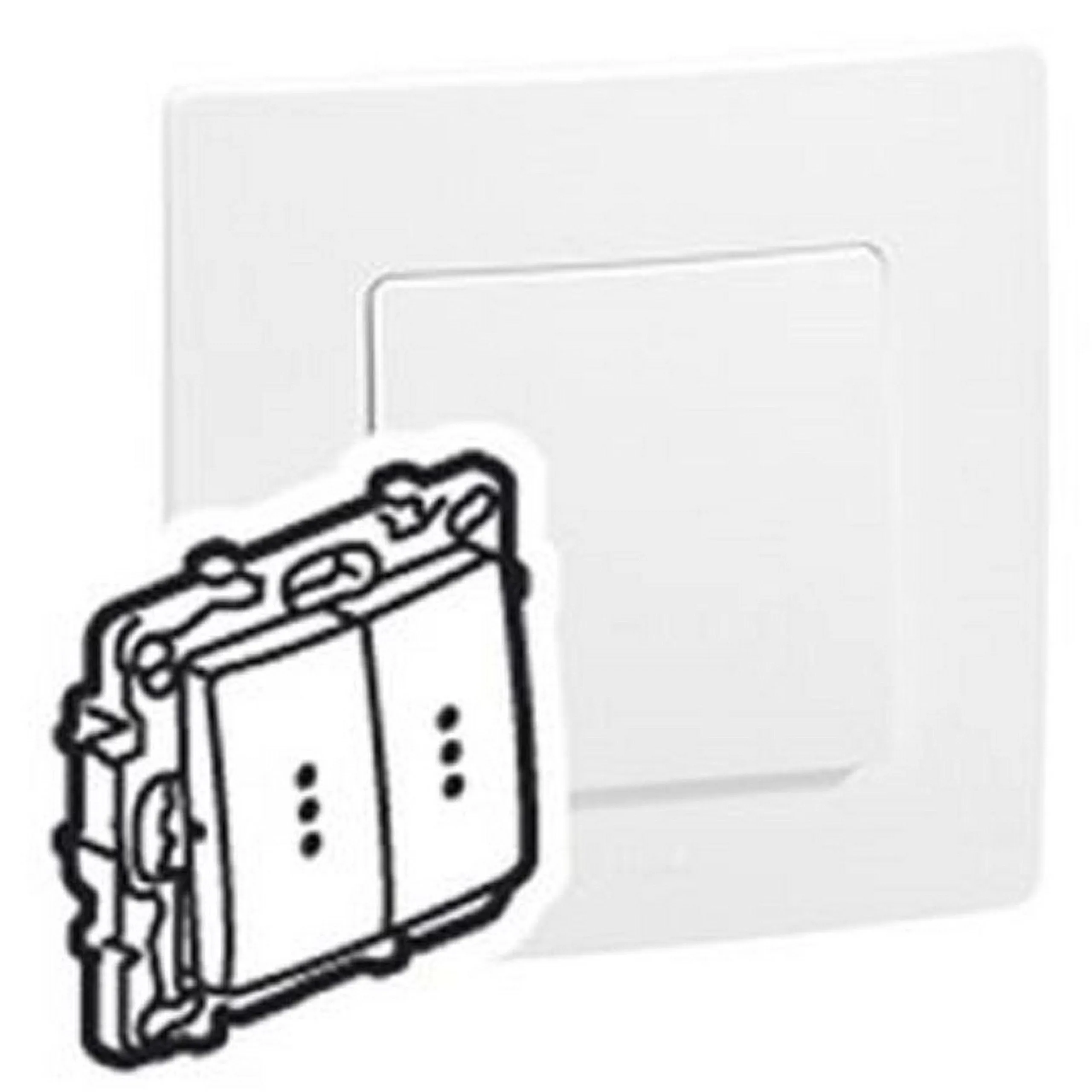 Legrand 654714 Incara Dısq 80 1 Top.priz + USB A+c + Cable Exıt Beyaz Kabl. 2M Fr/alman Fiş