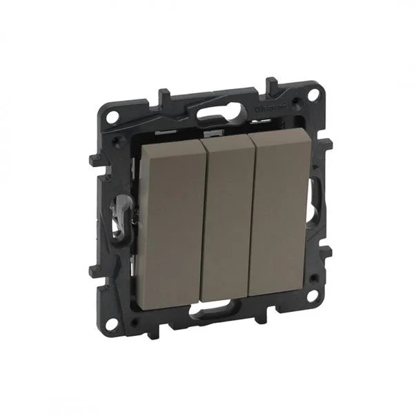 Legrand 768503 Raventi Üçlü Anahtar 10AX Bronz