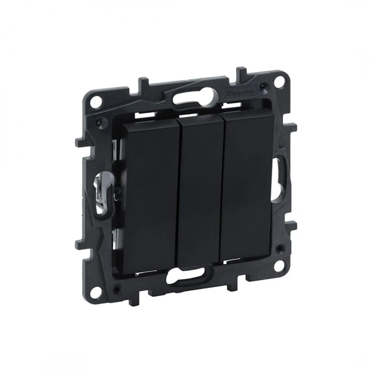 Legrand 768603 Raventi Üçlü Anahtar 10AX Siyah