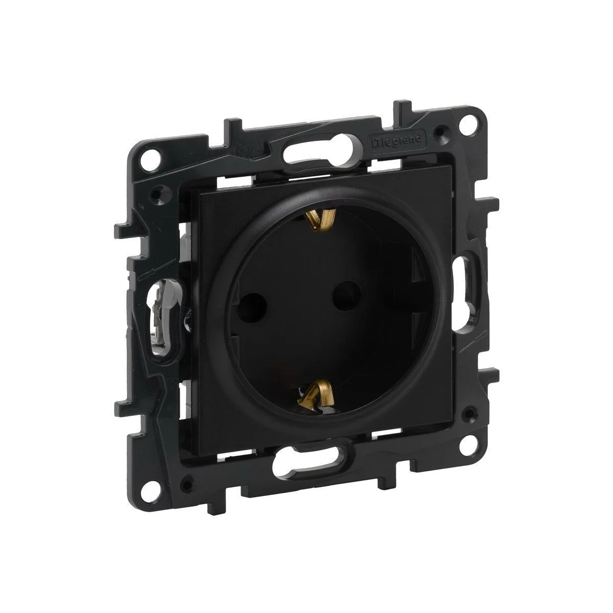 Legrand 768614 Raventi Topraklı Priz, Siyah