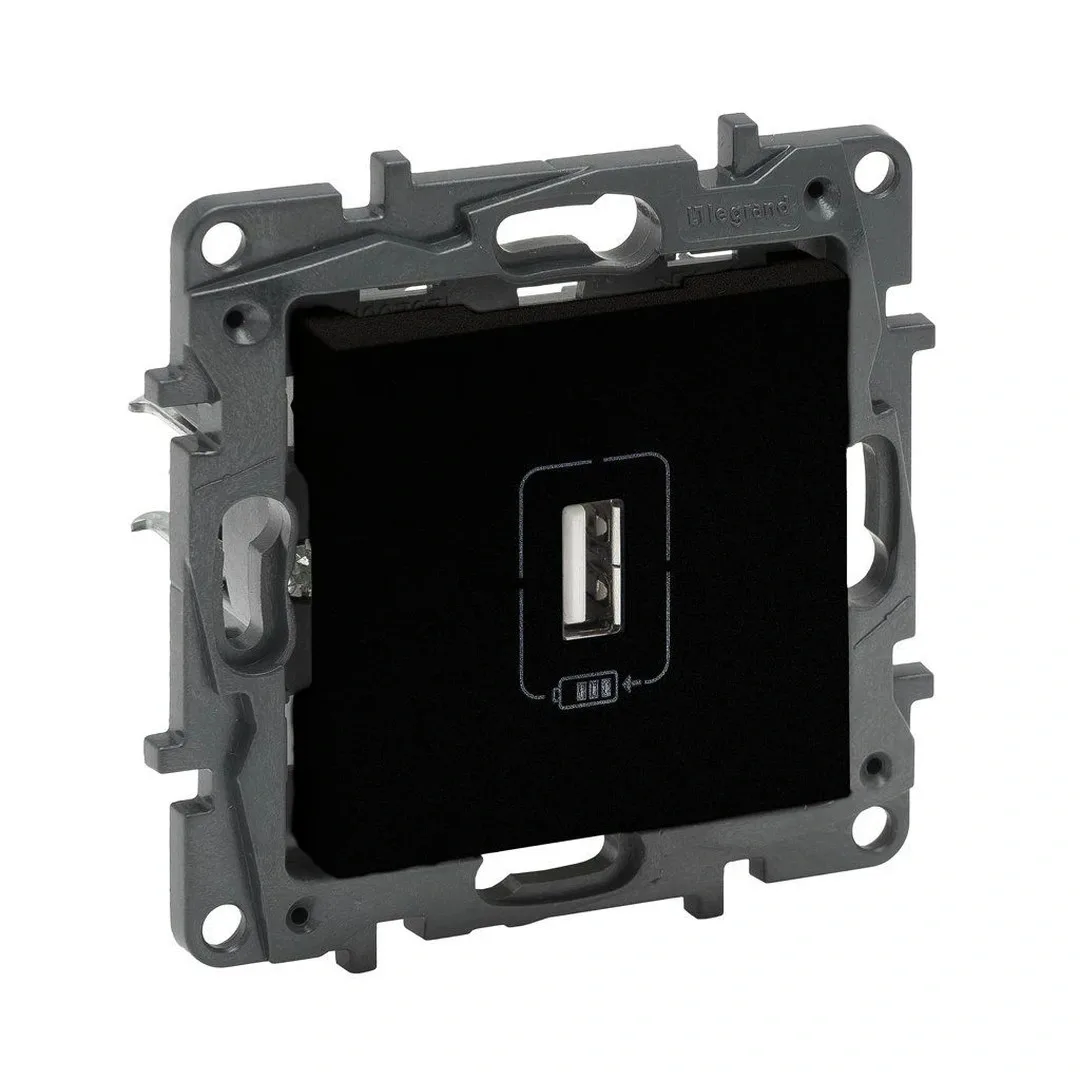 Legrand 768697 Raventi Teklı USB Sarj Siyah