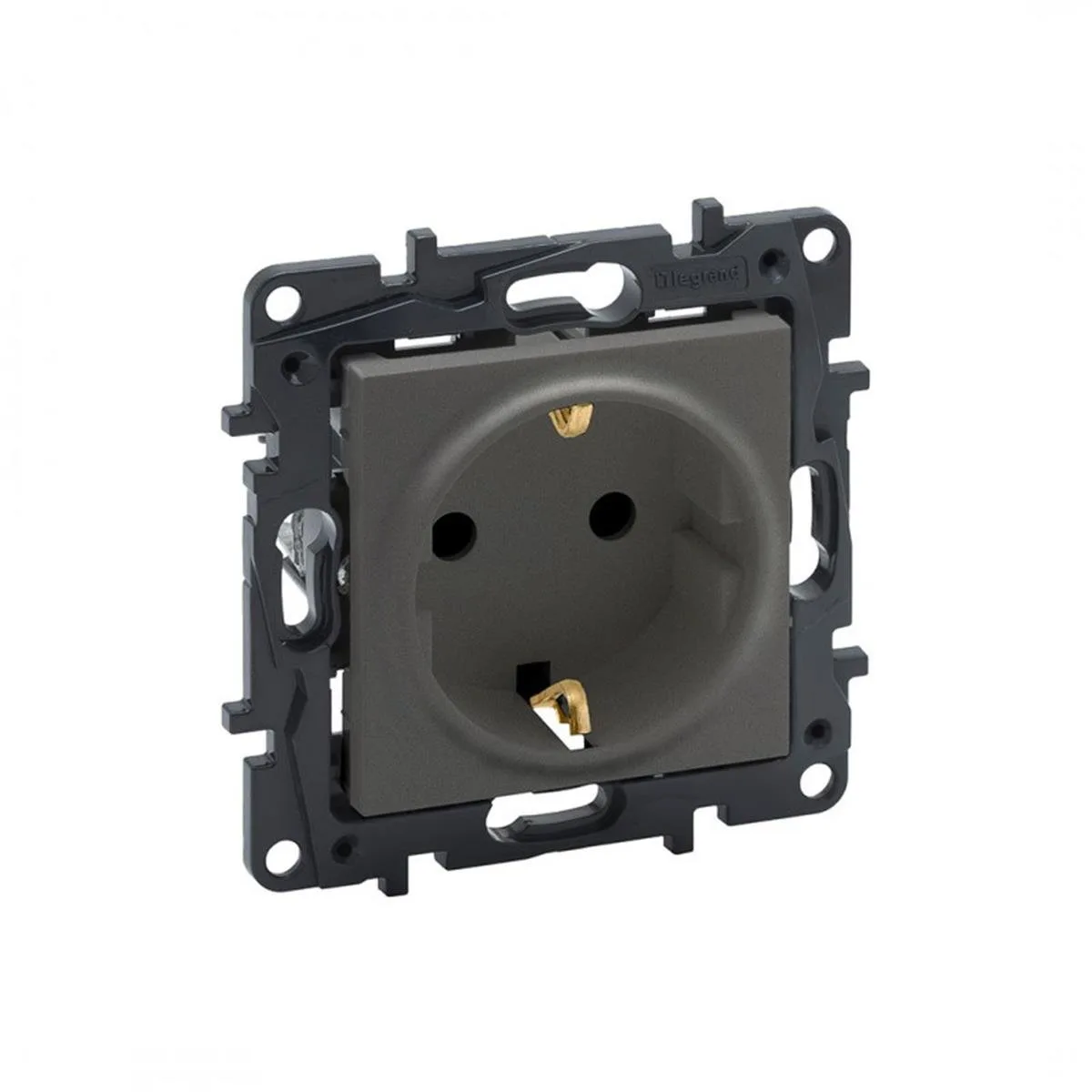 Legrand 768814 Raventi Topraklı Priz, Tıtanyum