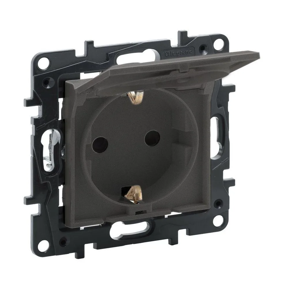 Legrand 768818 Raventi Kapaklı Topr Priz,tıtanyum