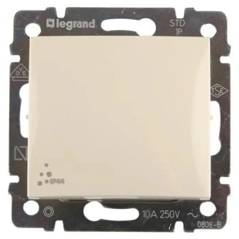 Legrand 774199 Valena Liht Butonu Zil Sembollü IP44 Mekanizma Bej